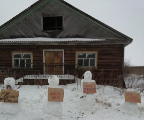 В Архангельской области полиция не стала составлять протокол из-за фотографии «митинга снеговиков»